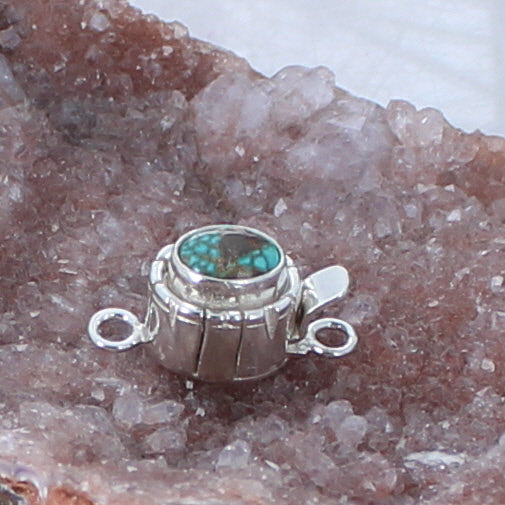 Carico Lake Turquoise Clasp 8X6mm Southwest Golden Blue -NewWorldGems