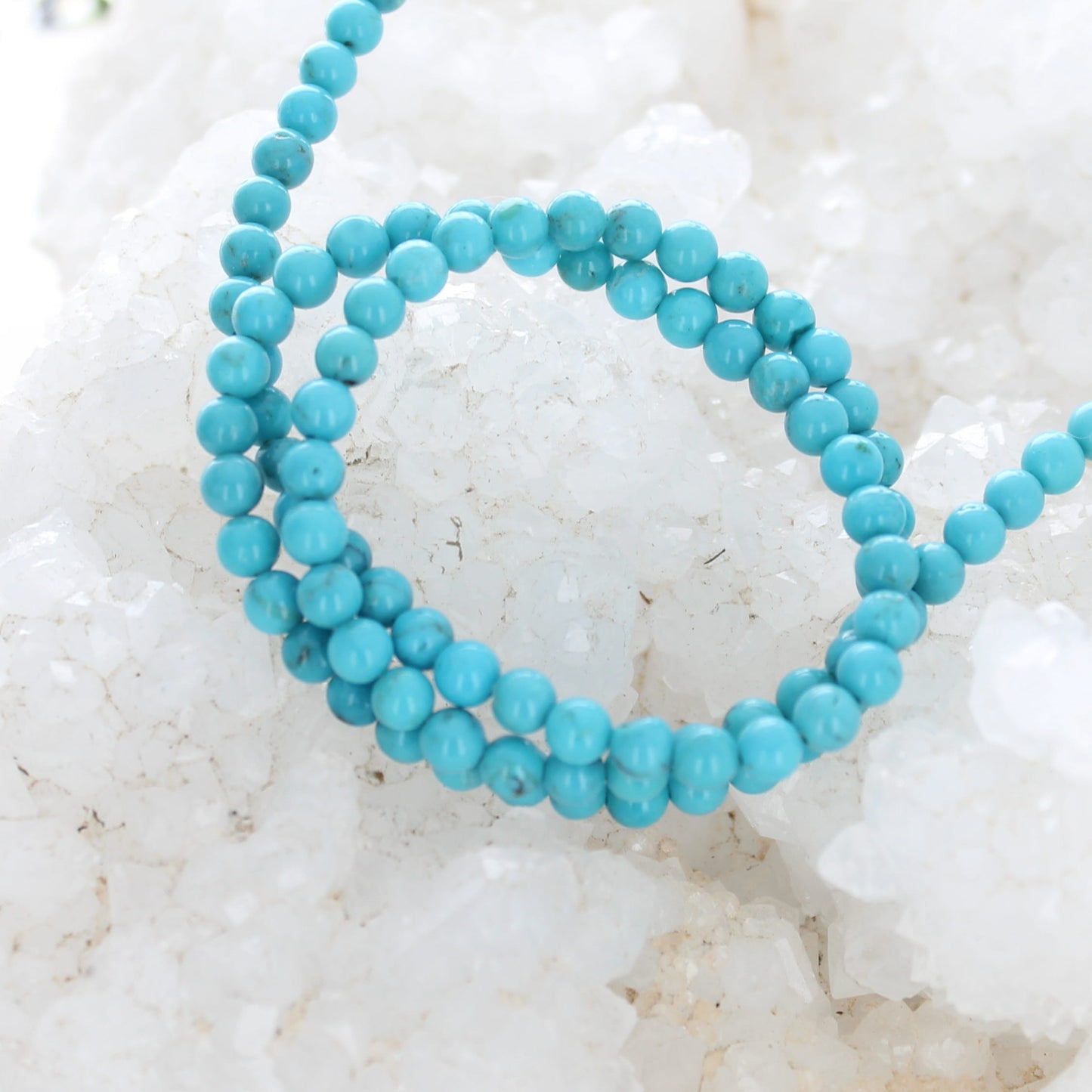 Bright Blue Chinese TURQUOISE BEADS Round 4mm