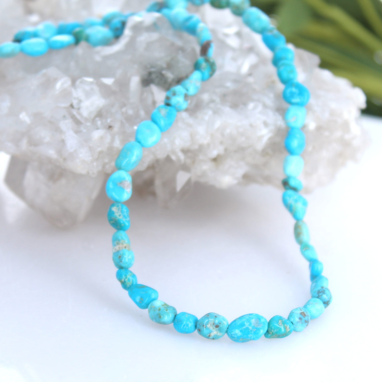 Kingman Turquoise Beads Potato Shapeed 6.5-7.5mm 16"