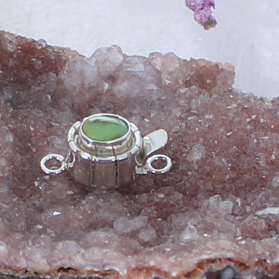 AAA Lime Green Lake Turquoise Sterling Clasp Southwestern Style 5x7mm -NewWorldGems