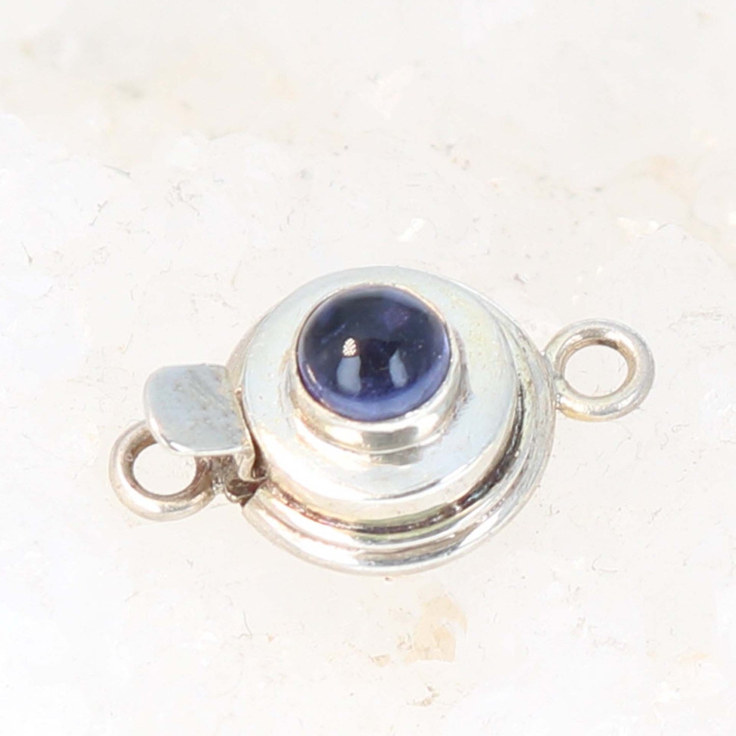 Iolite Clasp Round 6Mm Sterling Classic Design -NewWorldGems