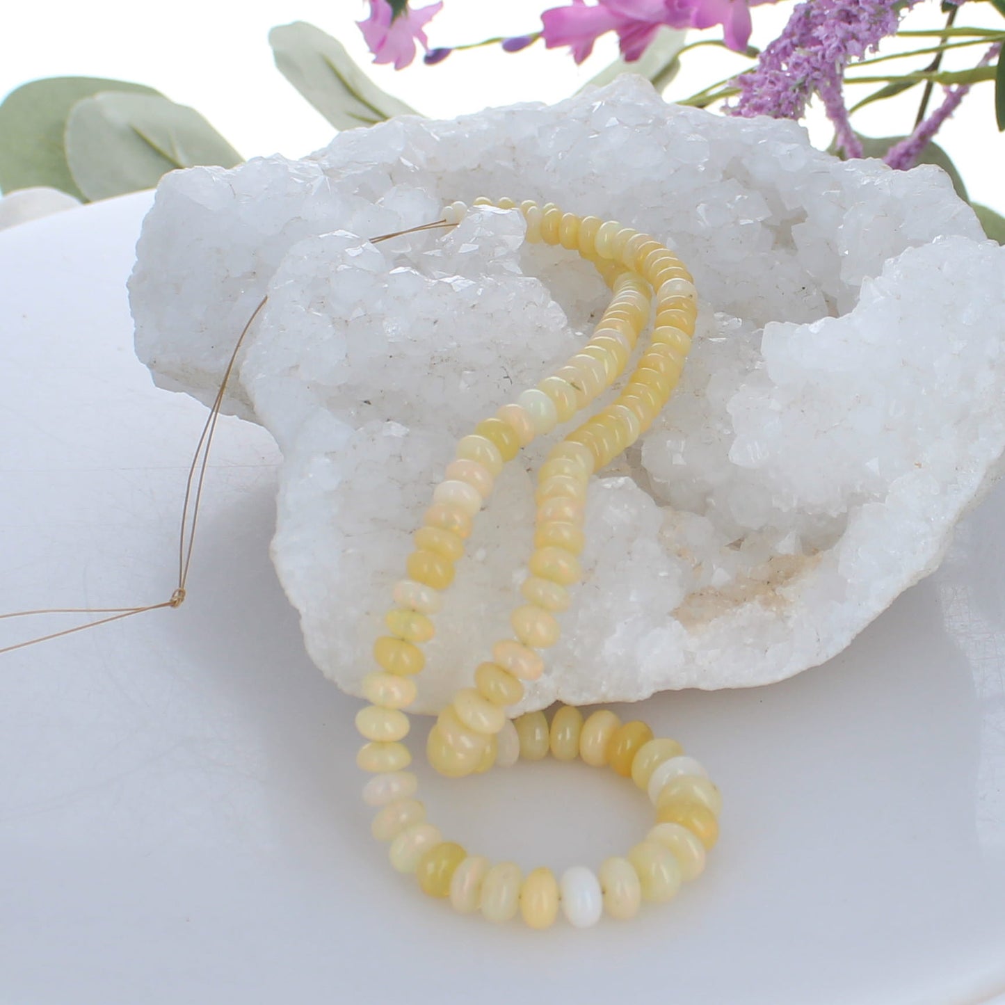 Ethiopian Welo Opal Rondelle Beads 6.5-9mm 16" -NewWorldGems