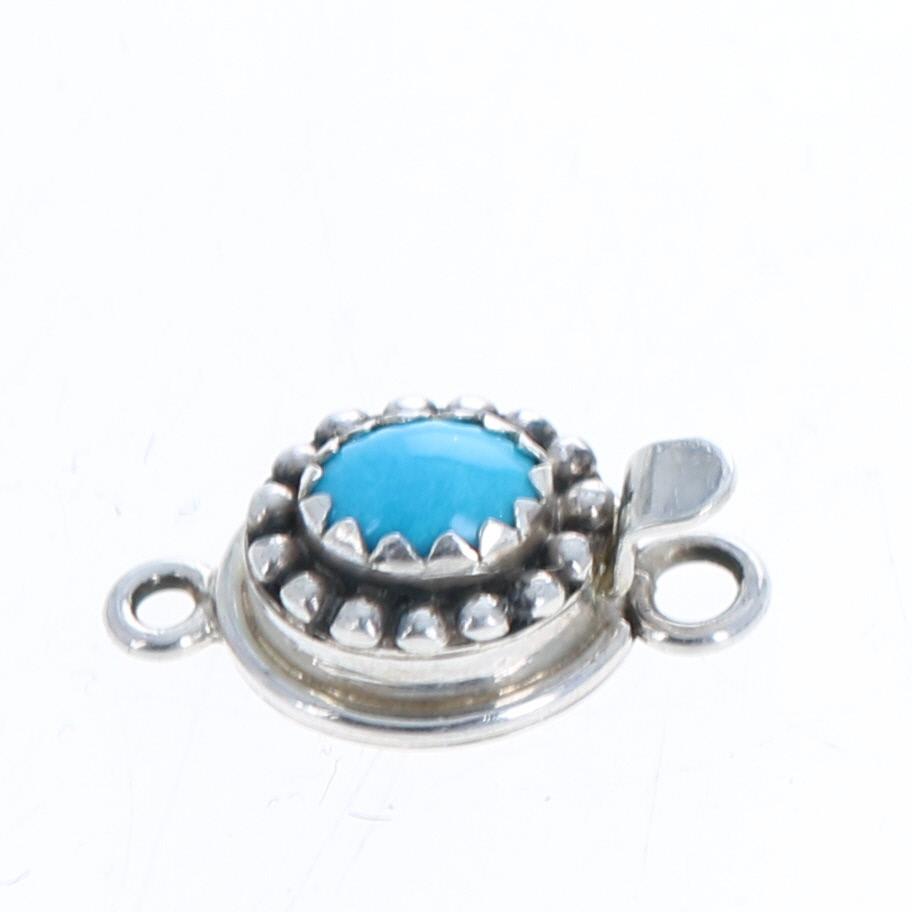 Blue Ridge Nevada Turquoise Sterling Silver Clasp Ball Design -NewWorldGems