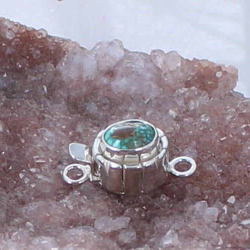 Carico Lake Turquoise Clasp 8X6mm Southwest Golden Blue -NewWorldGems