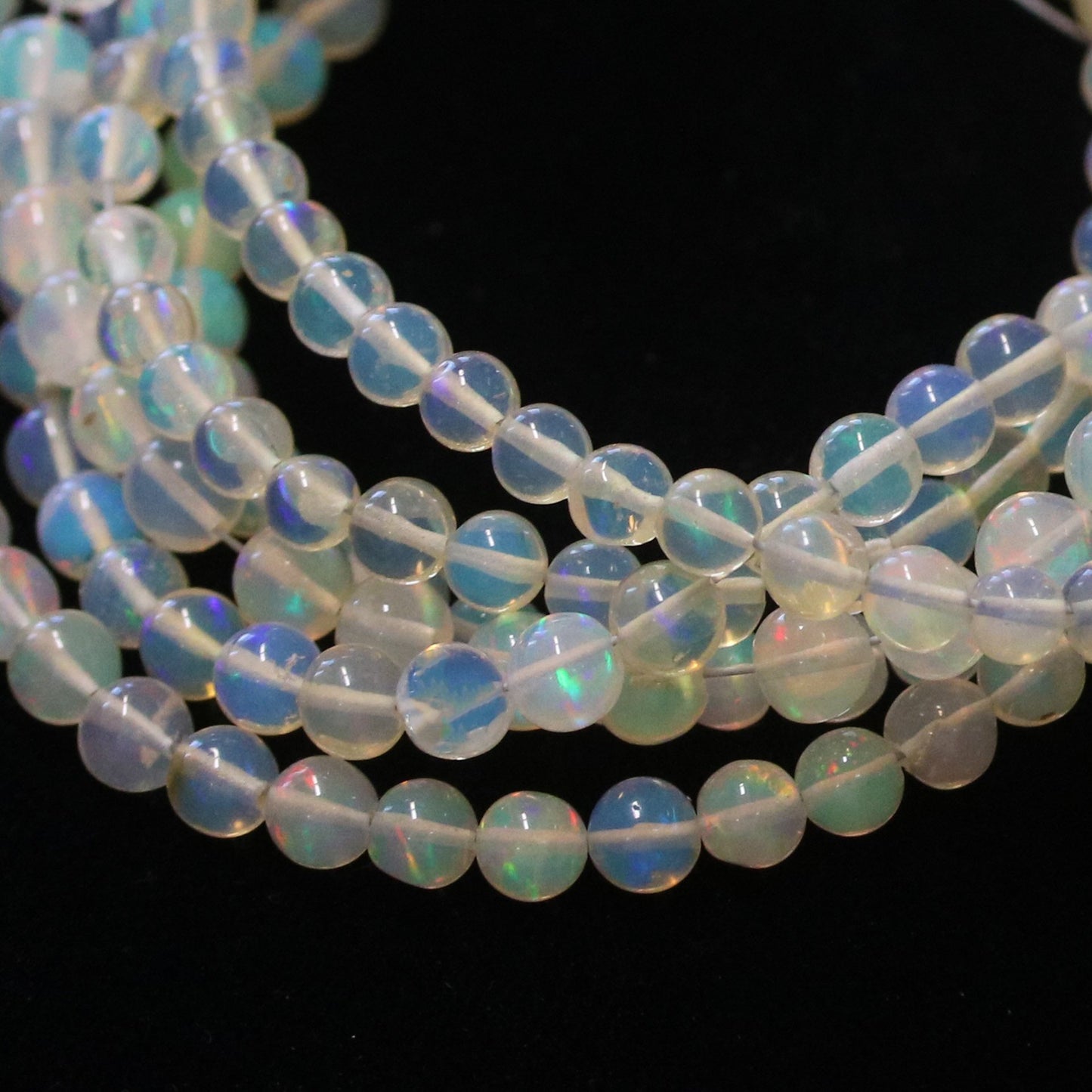 Ethiopian Welo Opal Beads Round 3.5-4.8mm -NewWorldGems