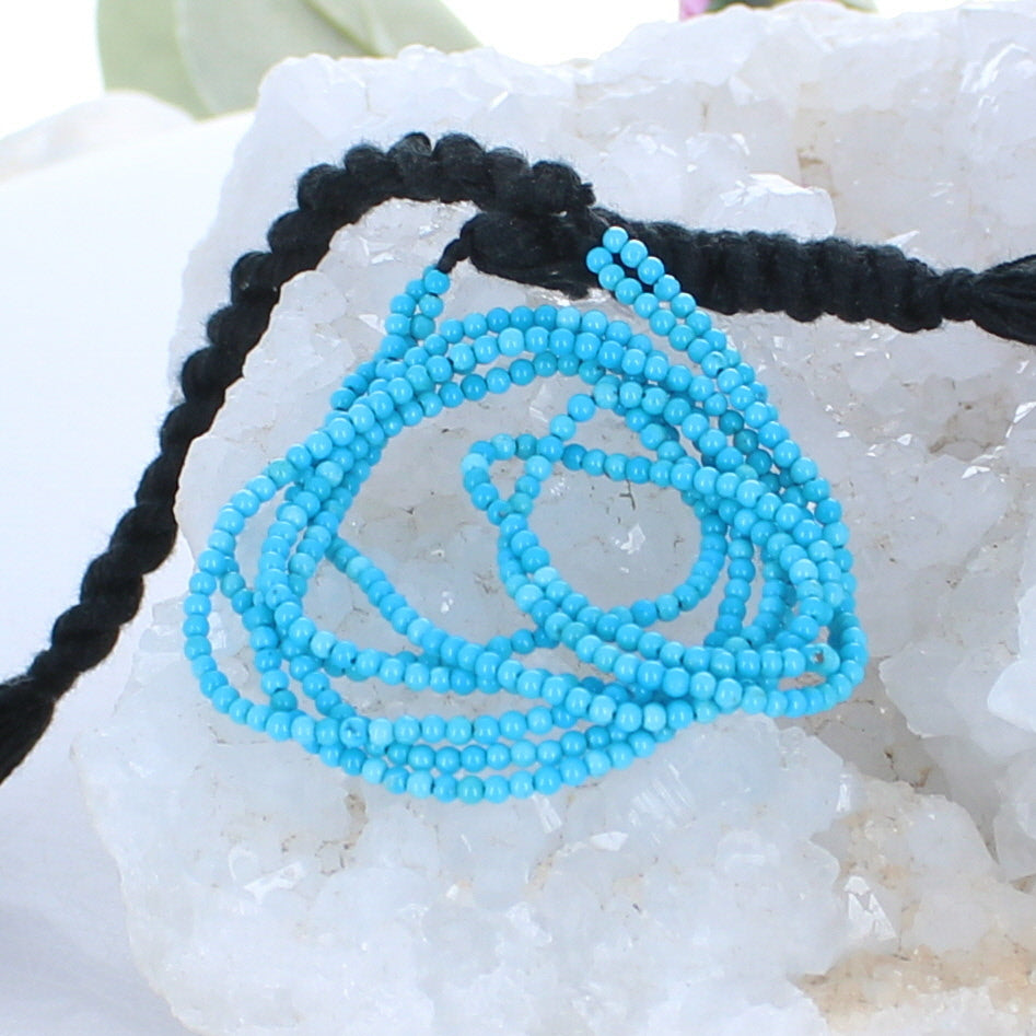 AAA SLEEPING BEAUTY Turquoise Beads Round 2.2mm 18" -NewWorldGems
