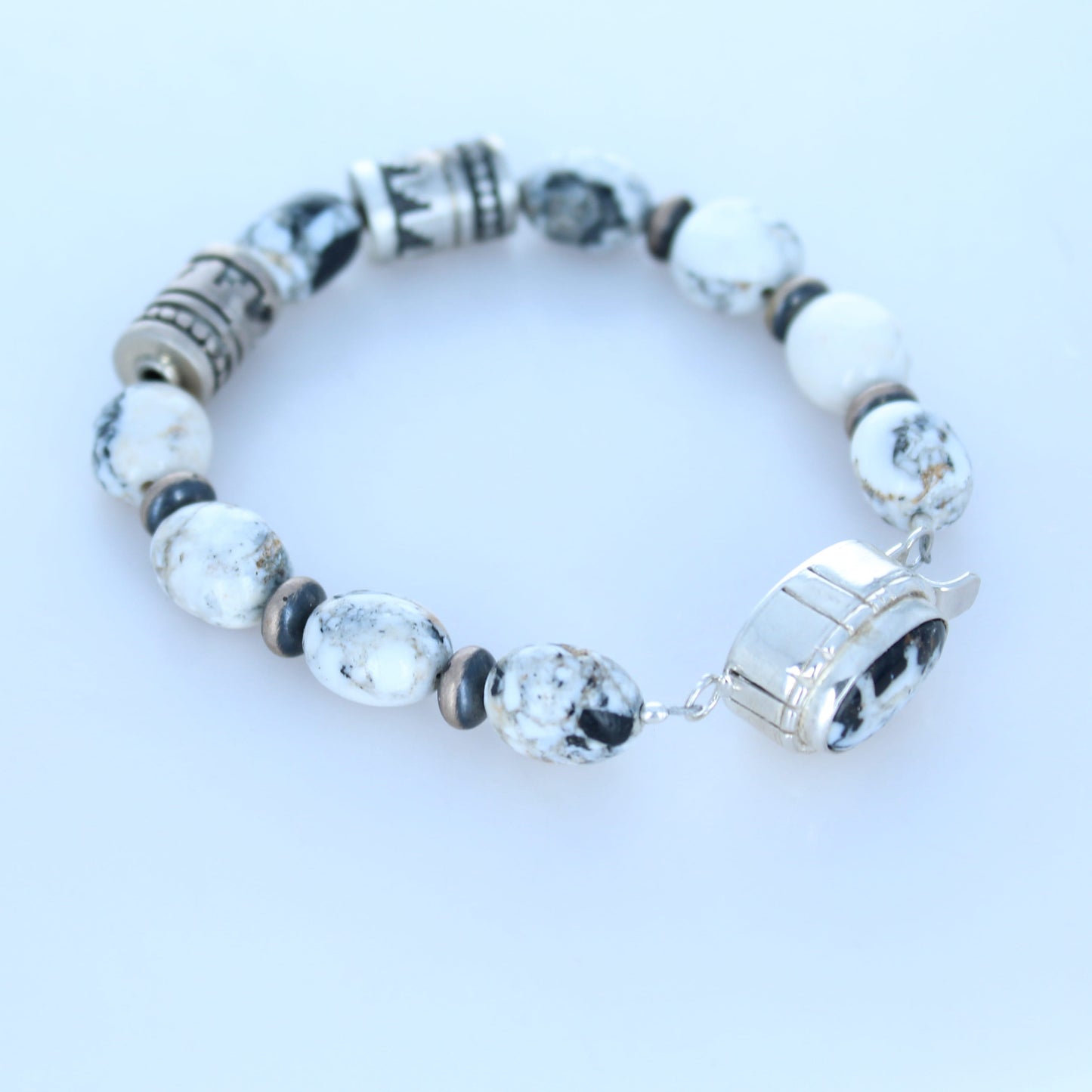 Scared White Buffalo Turquoise Bracelet Southwest Elegance