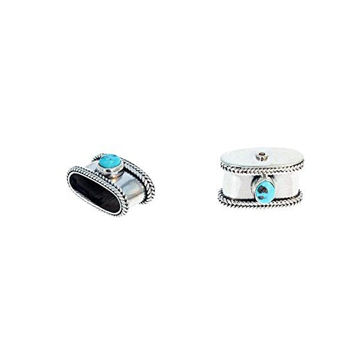 STERLING SILVER Kingman Turquoise Bead Caps Multi Strand -NewWorldGems