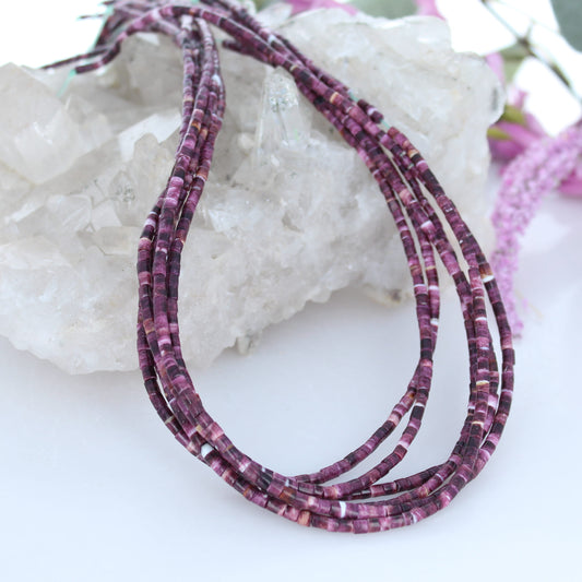 Deep Purple Spiny Oyster Beads Heshi 3x2.9mm