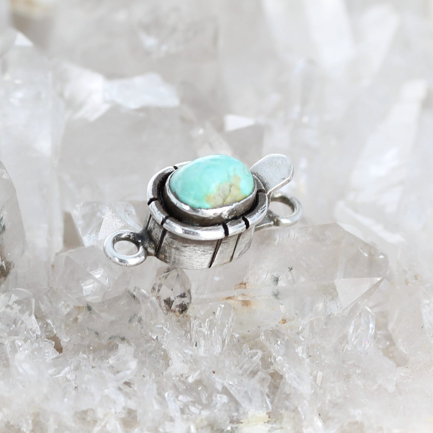 Aqua Sonoran Gold Turquoise Clasp Sterling Southwestern Style