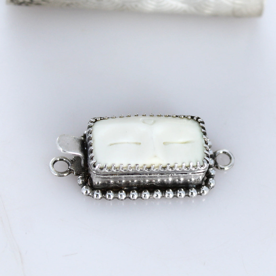 Sterling Silver Carved Buddha Clasp Handmade