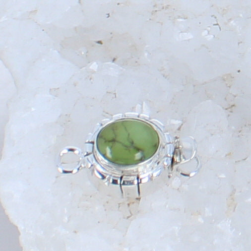 AAA Lime Green Lake Turquoise Sterling Clasp Southwestern Style 8x10mm -NewWorldGems