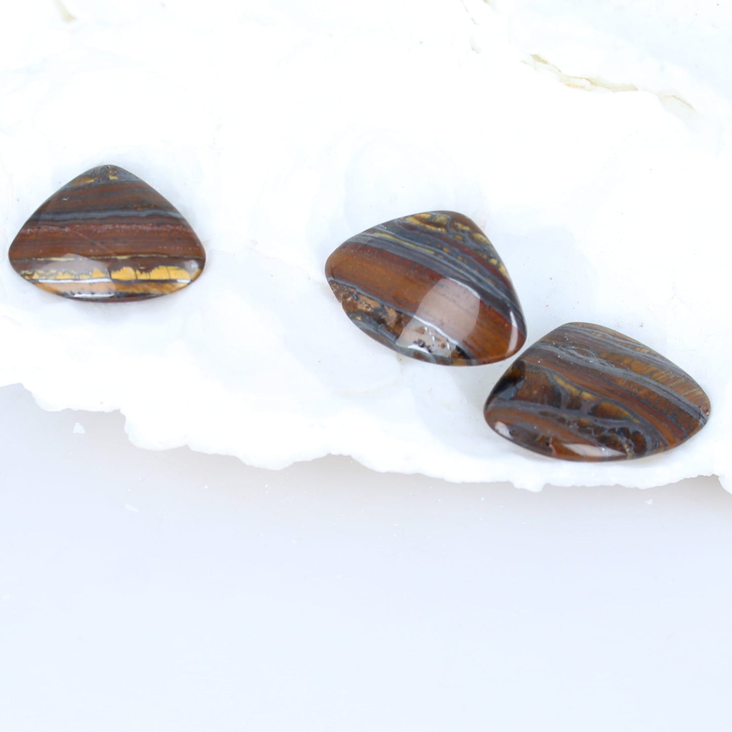 Tiger Iron Fan Shaped Pendant Set 3 Pcs -NewWorldGems