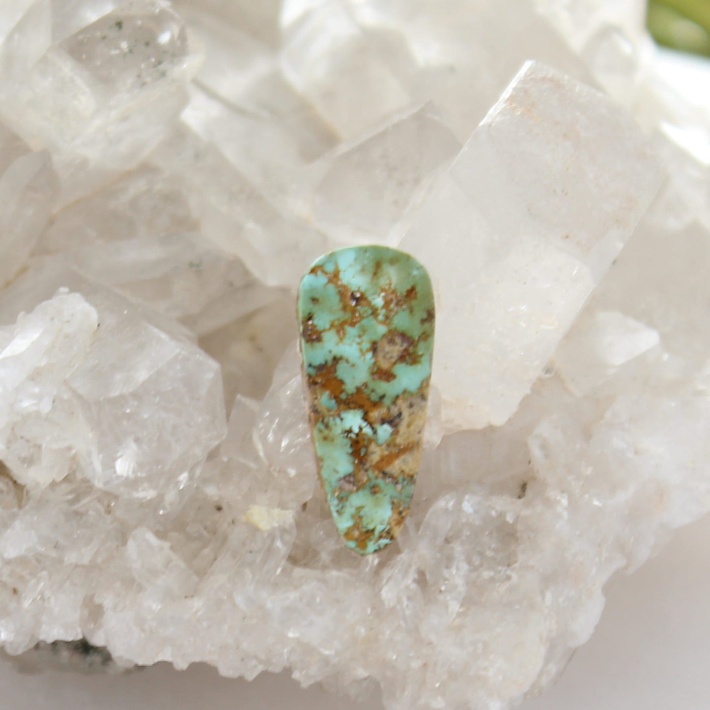 ARMENIAN TURQUOISE Teardrop Cabochon Gorgeous Greens and Golds