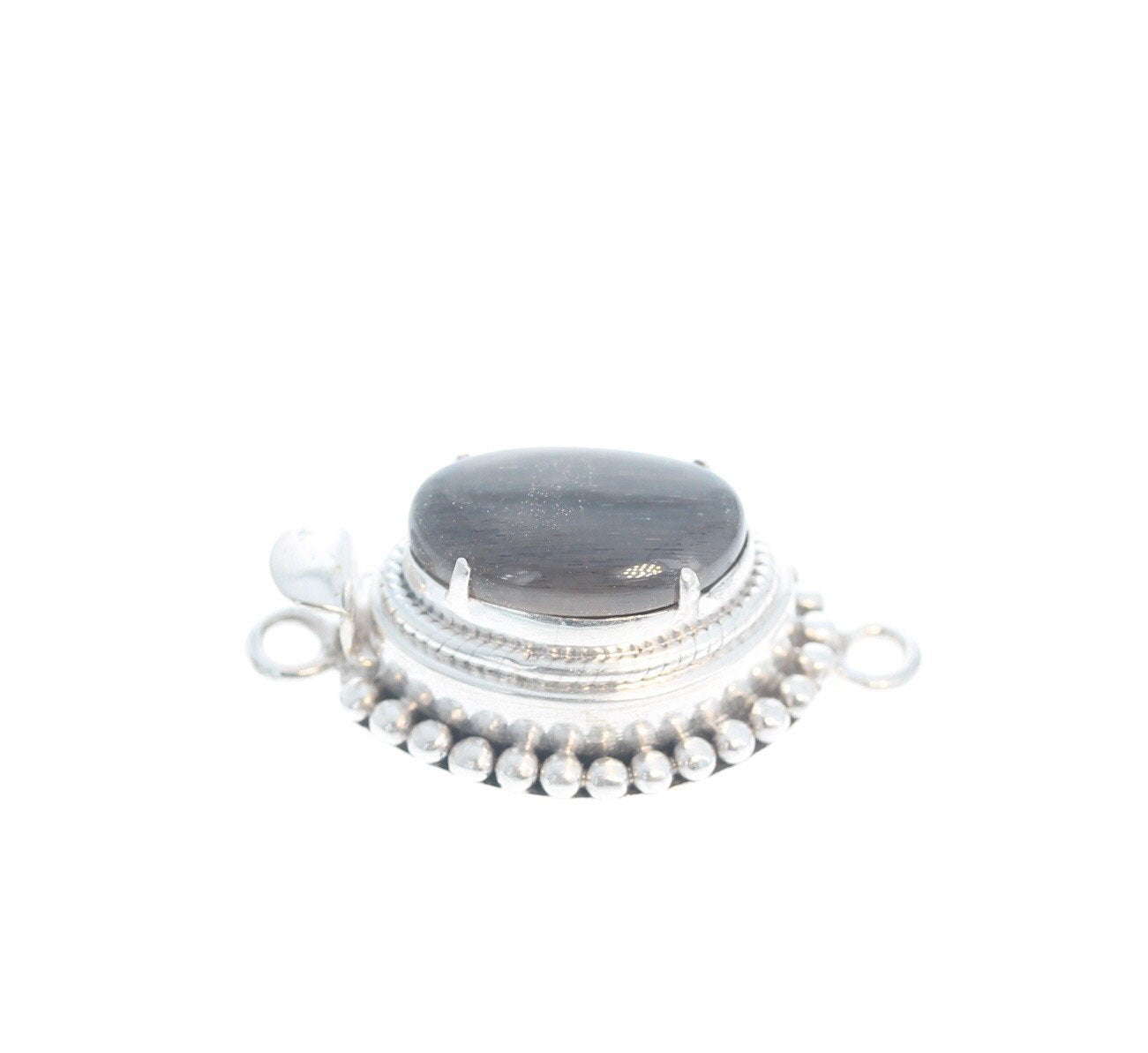 Gray Moonstone Clasp Sterling Large Free Form Sterling