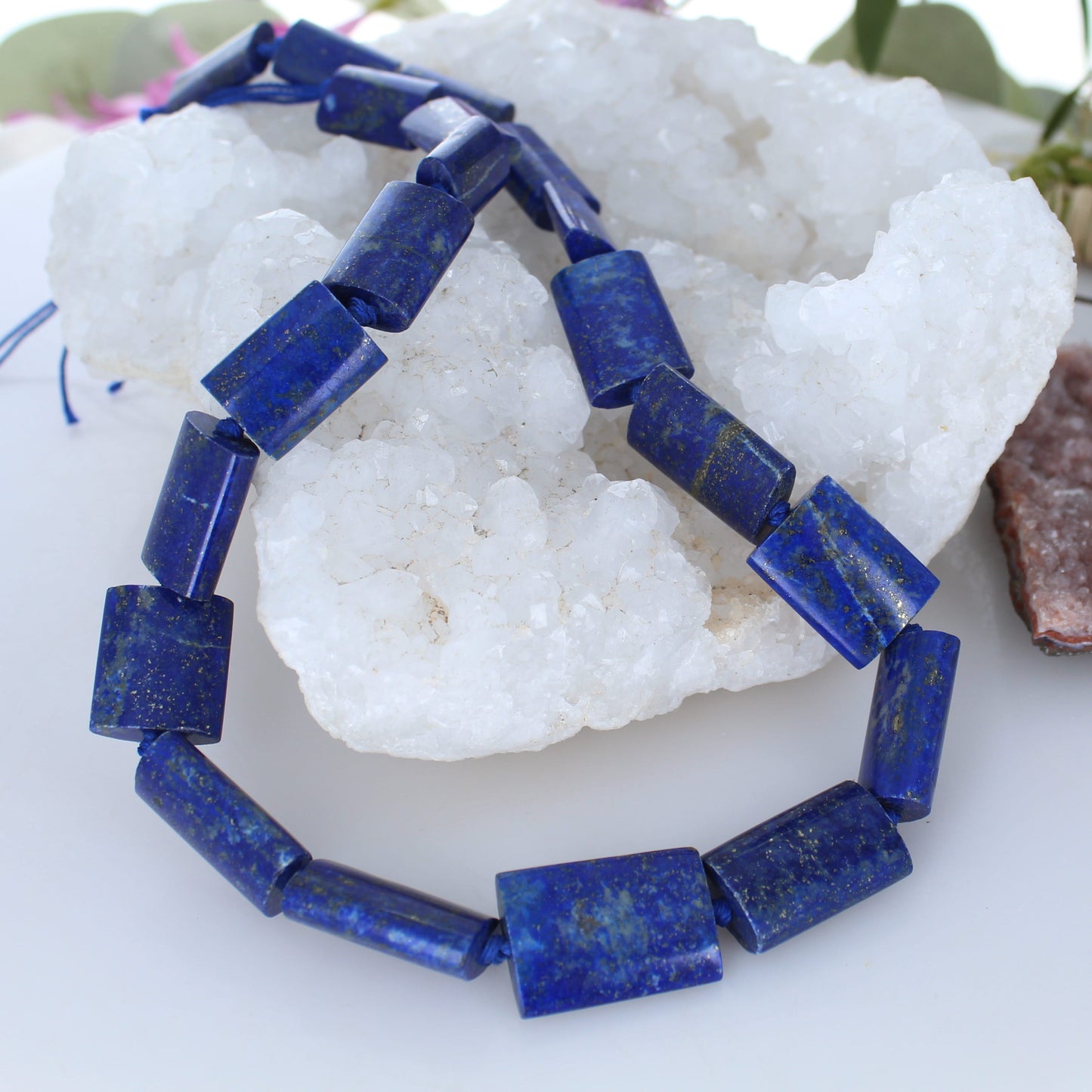 LAPIS BEADS Flat Barrel Shaped Strand 17x12mm to 25x17.5mm -NewWorldGems