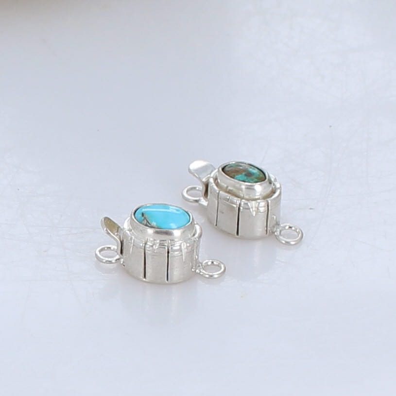 CARICO LAKE and Kingman Clasps Set of 2 Sterling Silver -NewWorldGems