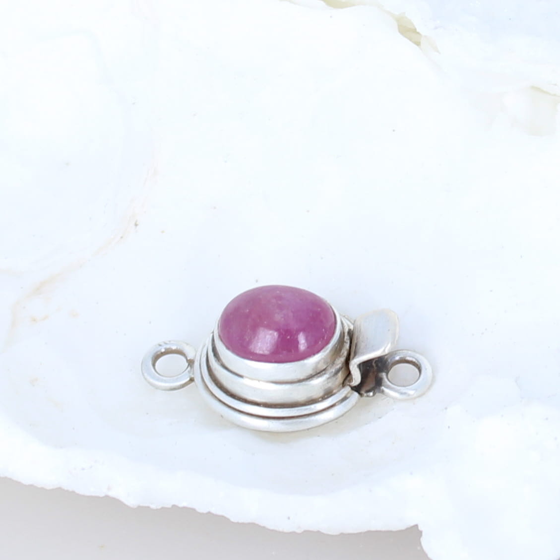 Genuine AAA Ruby Clasp Sterling Classic Design 8x10mm -NewWorldGems