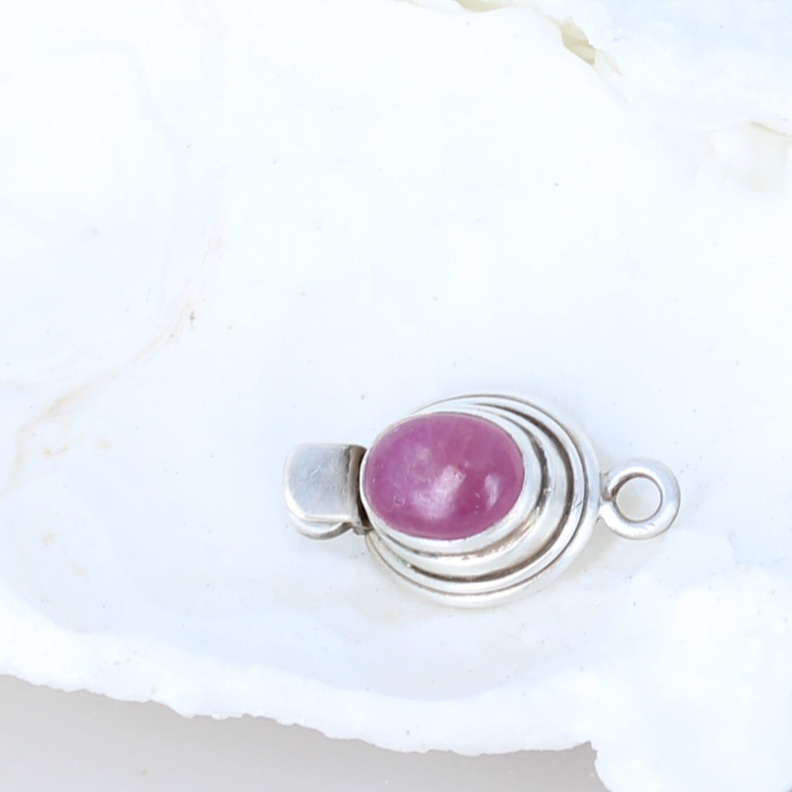 Genuine AAA Ruby Clasp Sterling Classic Design 8x10mm -NewWorldGems