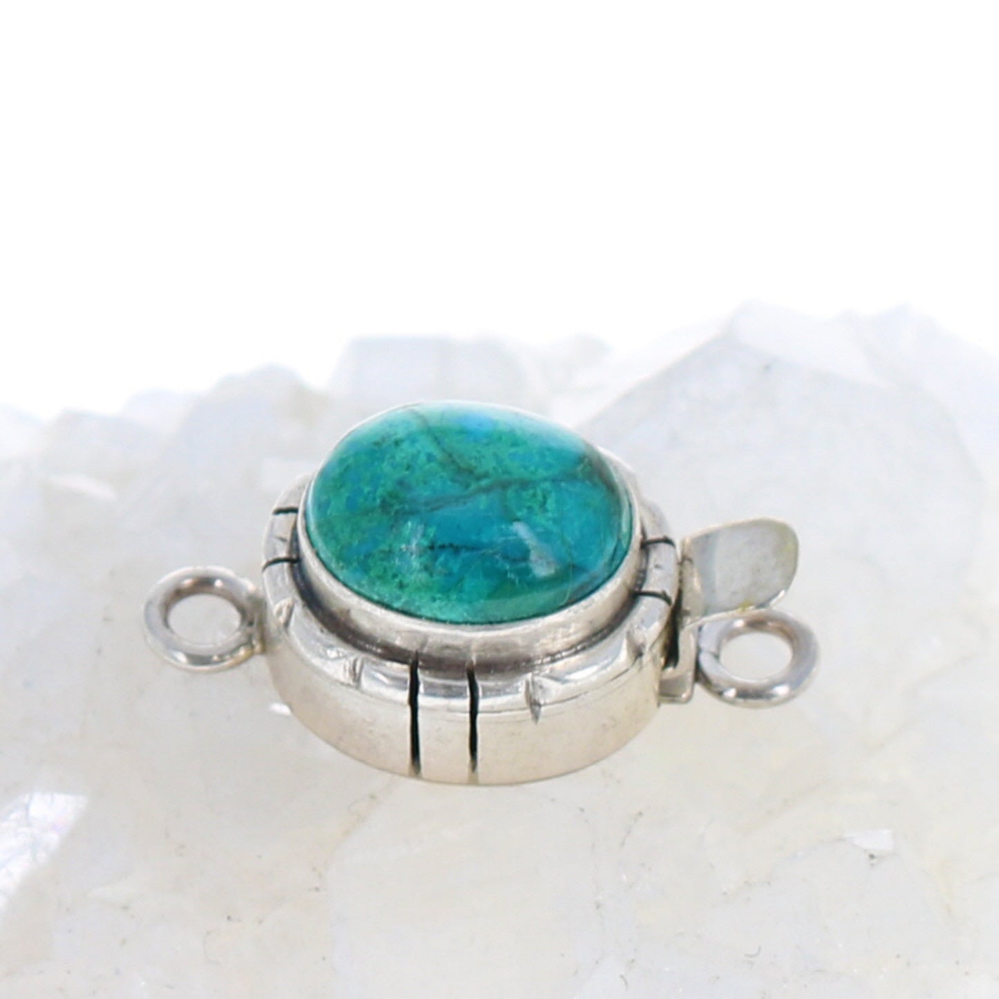 CHRYSOCOLLA CLASP Sterling Southwest Style Blue Choose Size -NewWorldGems