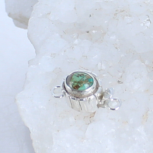 Carico Lake Turquoise Clasp 8X6mm Southwest Golden Green -NewWorldGems