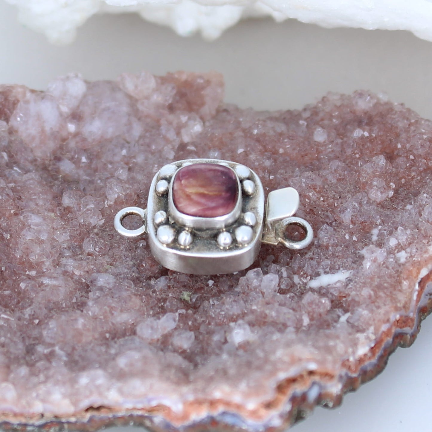 Spiny Oyster Clasp Purple Lavender Cushion 8mm -NewWorldGems