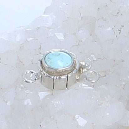WHITE CREEK TURQUOISE Southwest Style Sterling Clasp 5x7mm -NewWorldGems