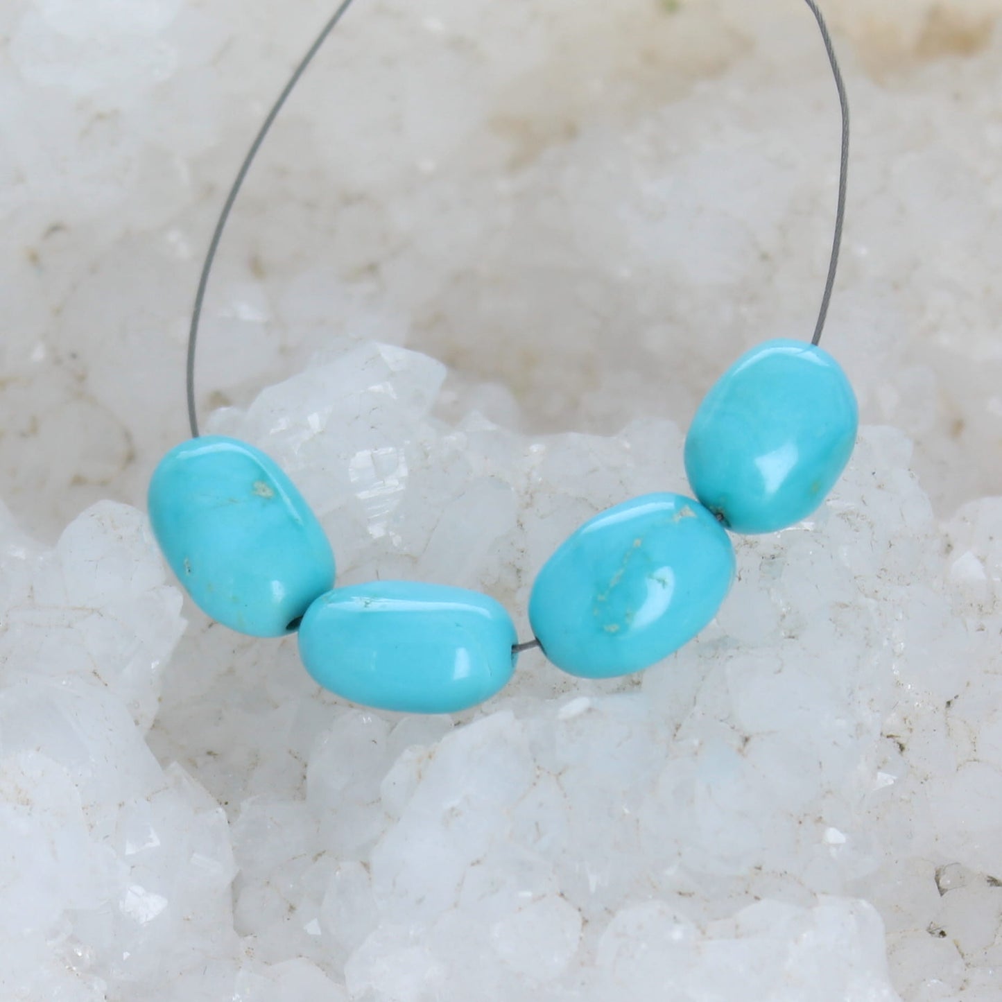 Sleeping Beauty Turquoise Beads Large Ovals 4 Beads