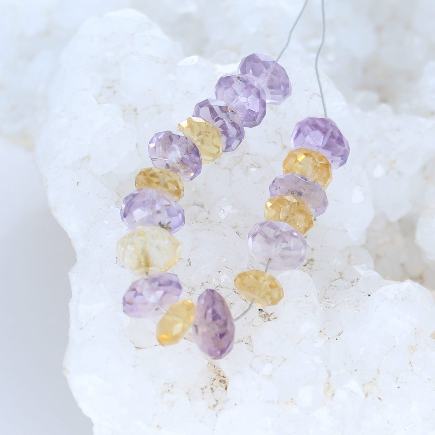 AMETRINE Beads Faceted 7-10mm Rondelles 3.75" -NewWorldGems