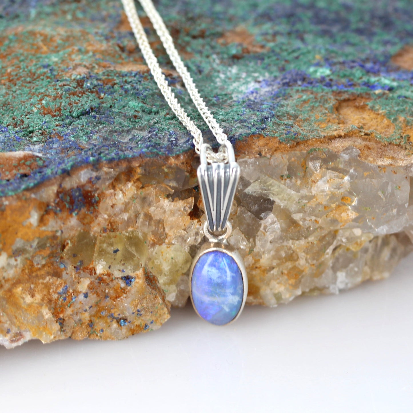 AAA Lightning Ridge OPAL Necklace with Sugilite Sterling