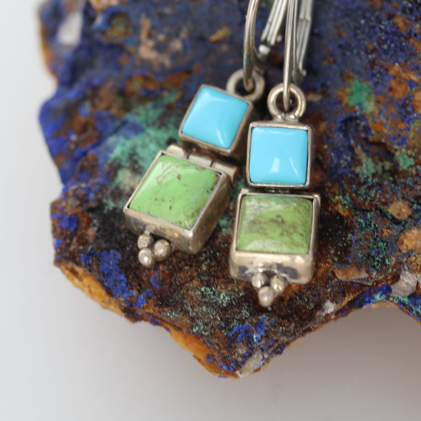 Sleeping Beauty TURQUOISE Earrings with Gaspeite Sterling