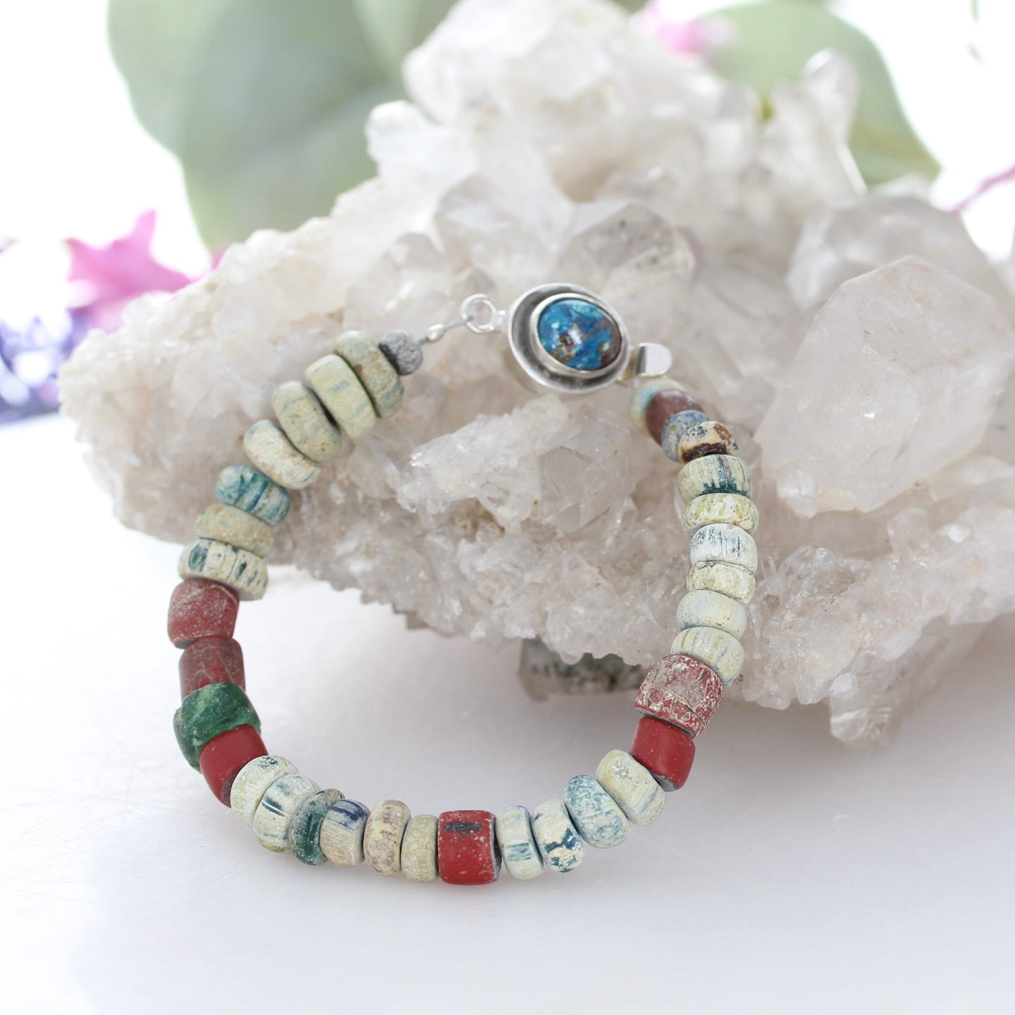ANCIENT MALI Dig Beads Bracelet Sterling Silver #2