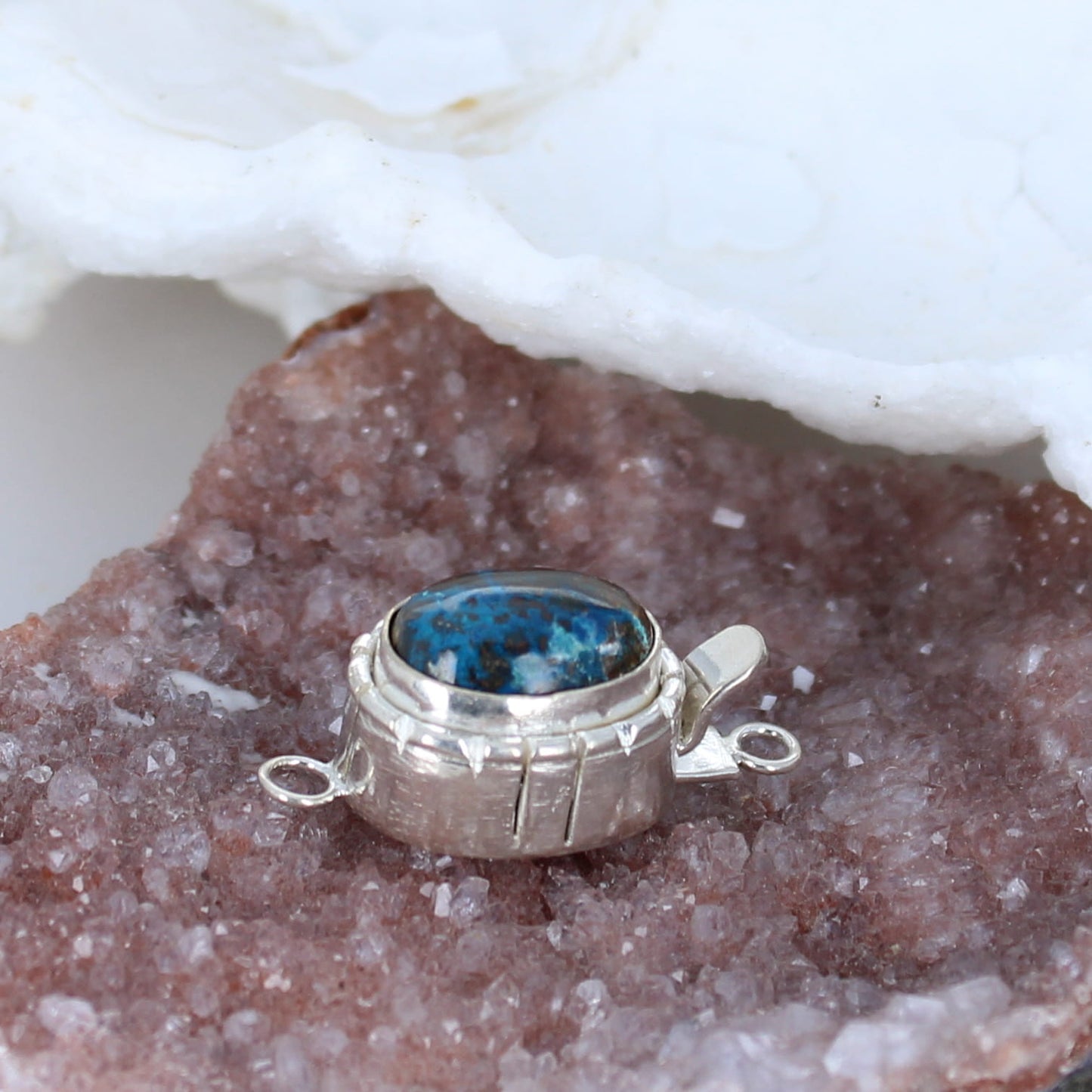 Shattuckite Clasp Large 11X14mm Southwest Design -NewWorldGems