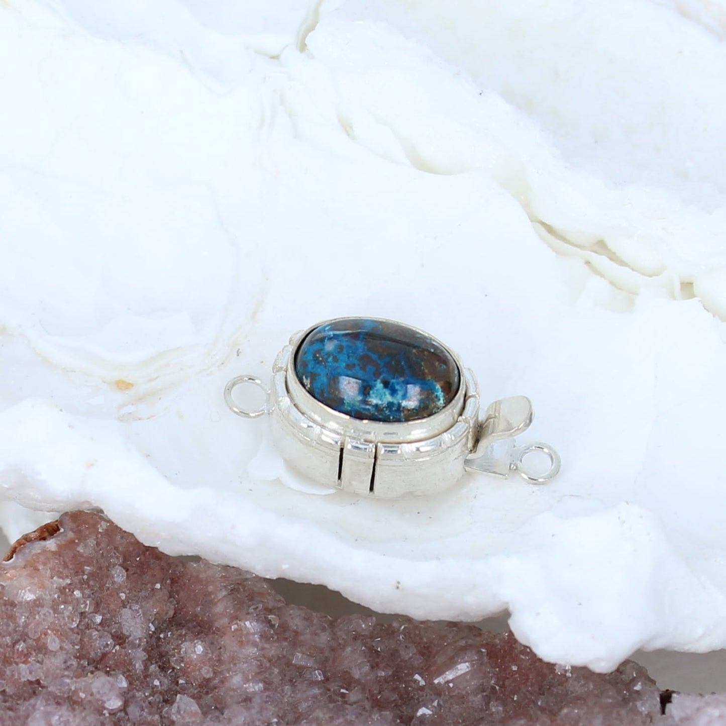 Shattuckite Clasp Large 11X14mm Southwest Design -NewWorldGems
