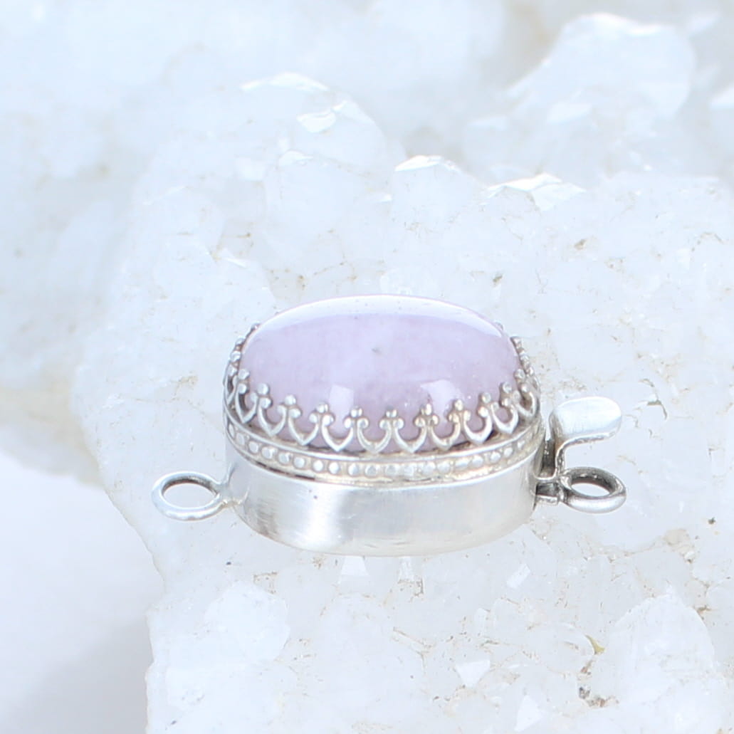 PINK MORGANITE CLASP Sterling Silver Oval 17x13mm -NewWorldGems