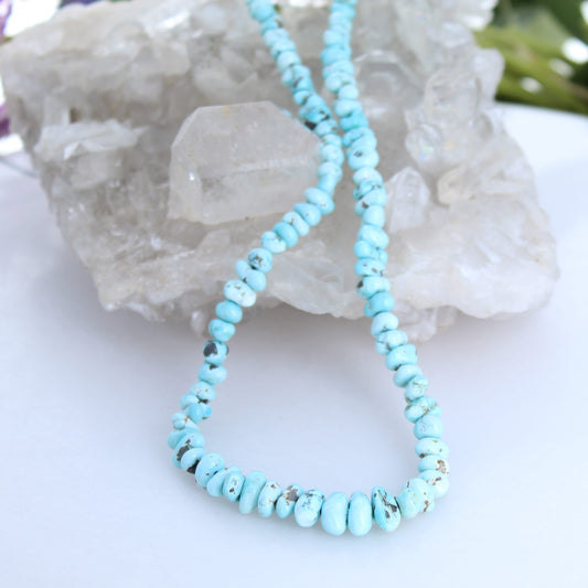 Ethereal Sky Blue Lone Mountain Turquoise Beads 4-8mm Matrix