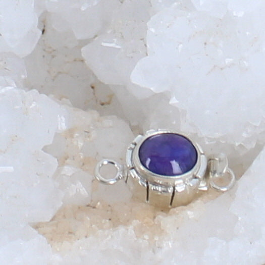 Sugilite Clasp Sterling Oval 7x9mm Southwest Style Deep Purple -NewWorldGems