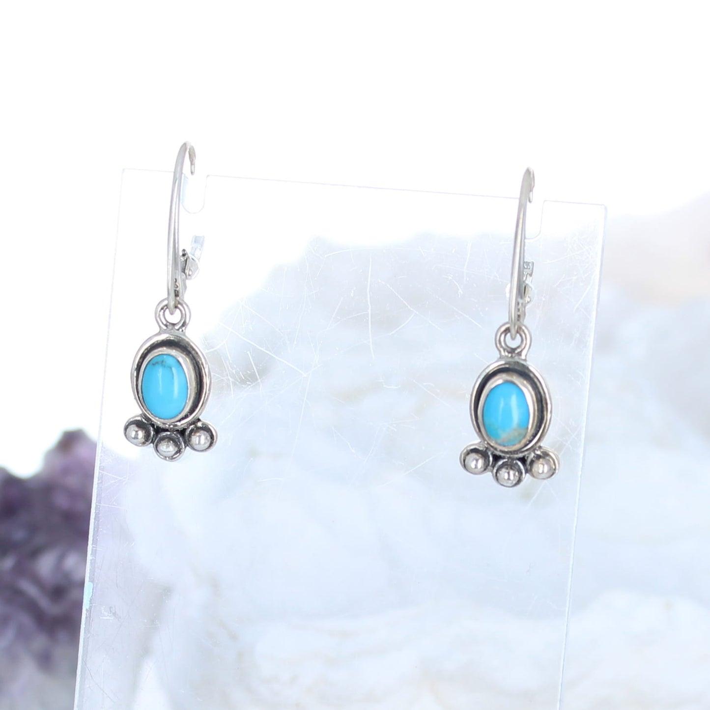 LONE MOUNTAIN TURQUOISE Earrings Boho Sterling -NewWorldGems