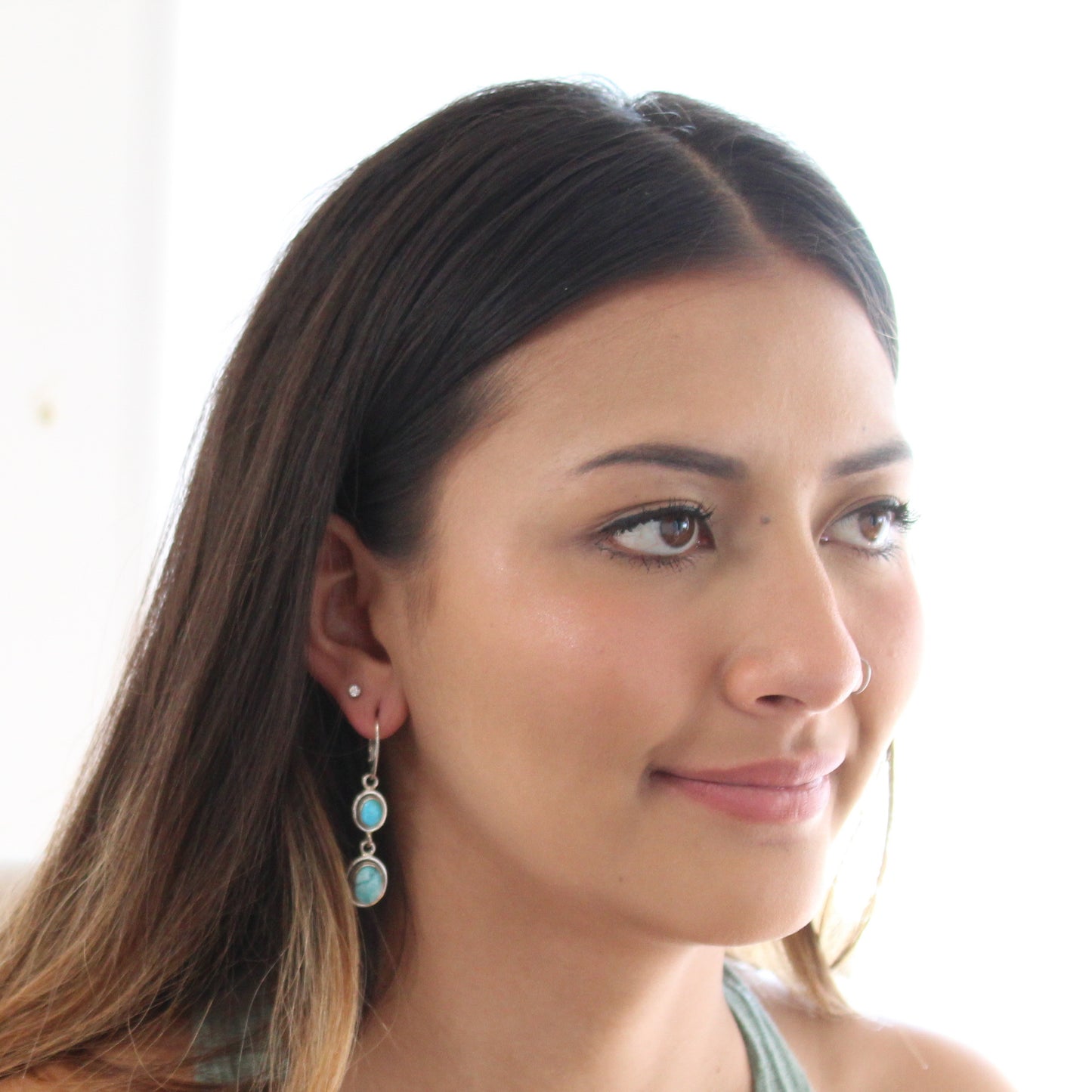 BLUE MOON Turquoise Earrings Robins Egg Blue Southwest -NewWorldGems