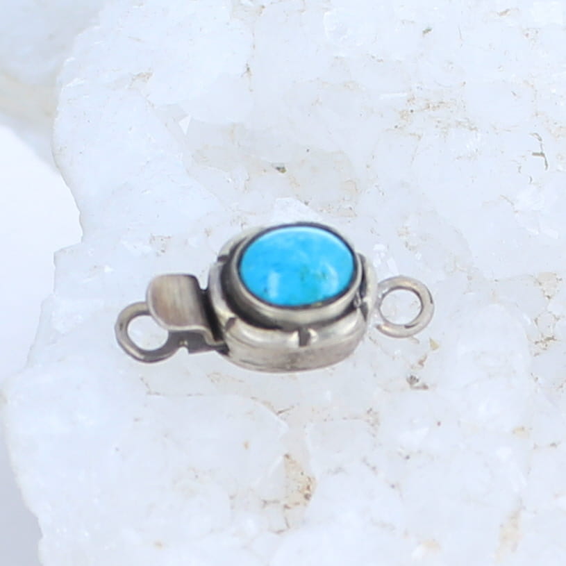 Blue Ridge Orvil Jack Turquoise Sterling Clasp 6x8mm -NewWorldGems