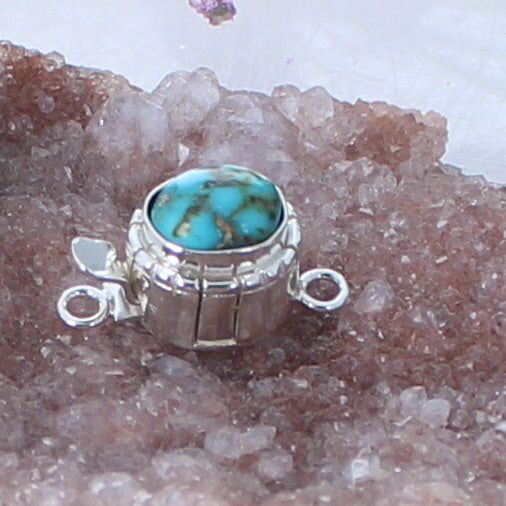 Sonoran Mountain Turquoise Clasp Classic Design 9.5x10.5mm -NewWorldGems