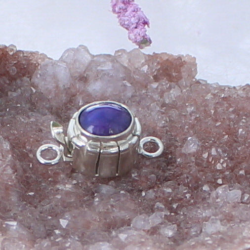 Sugilite Clasp Sterling Oval 7x9mm Southwest Style Deep Purple -NewWorldGems