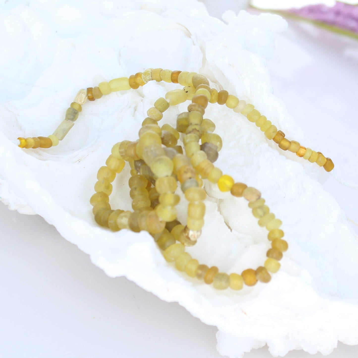 Genuine ANCIENT ROMAN GLASS Beads Yellows -NewWorldGems