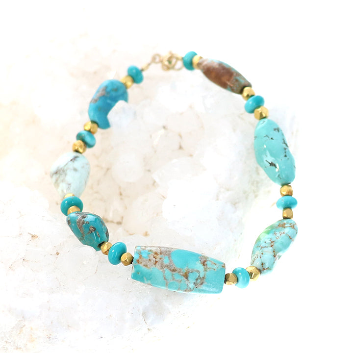 Gold Carico Lake Turquoise Bracelet 18k
