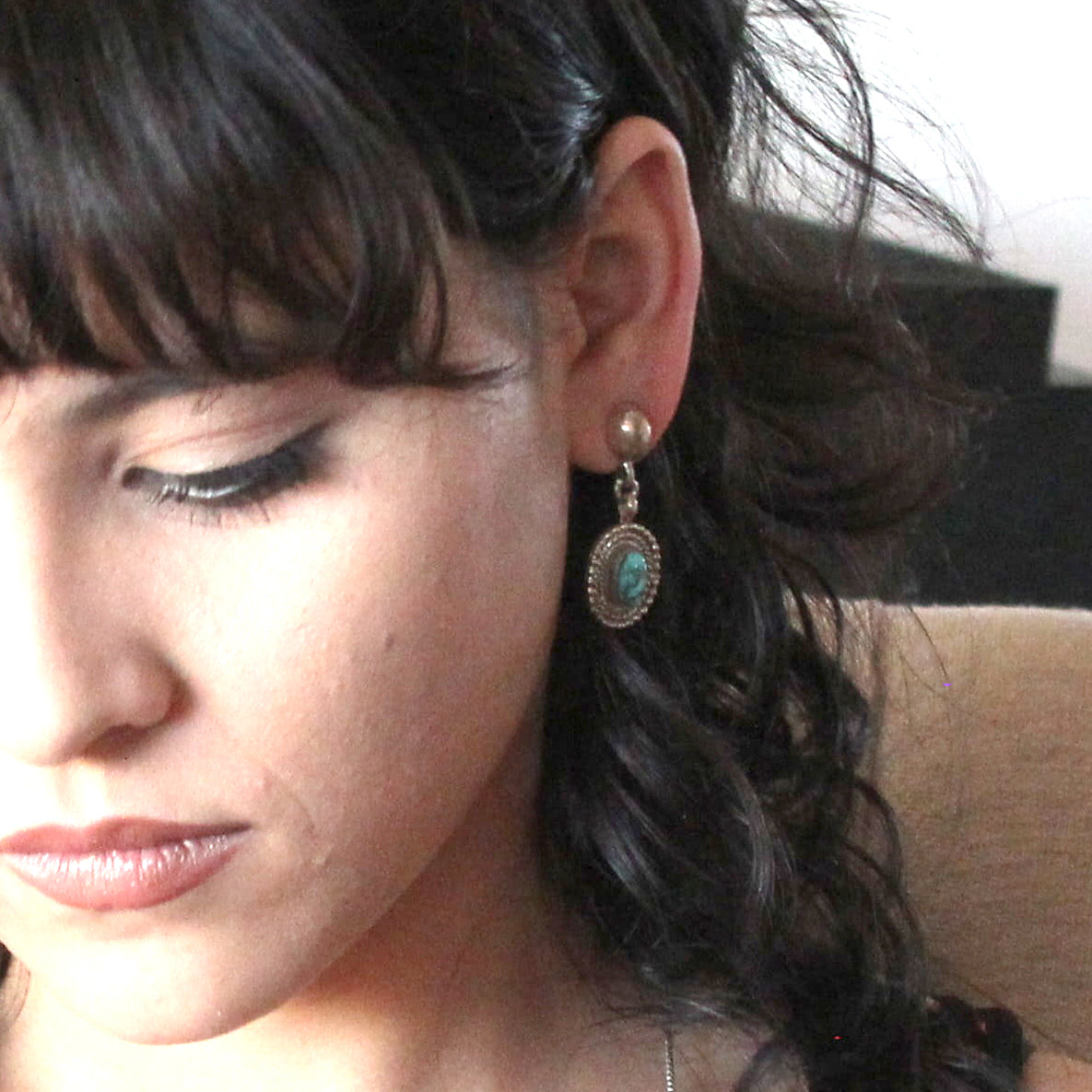 Sierra Nevada Turquoise Earrings Sterling Southwest Design