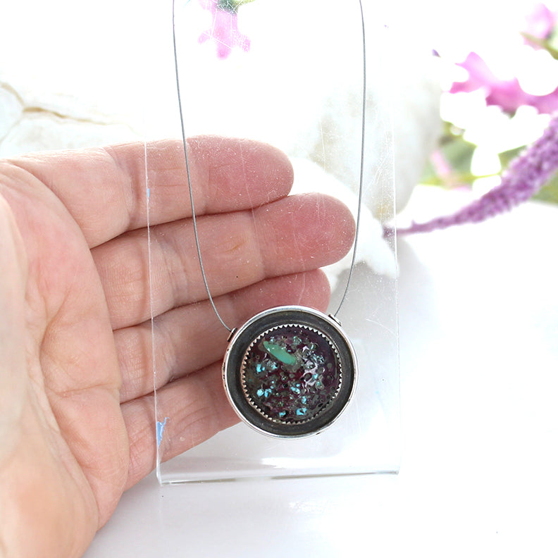 PURPLE SPINY OYSTER and Turquoise Sterling Component -NewWorldGems