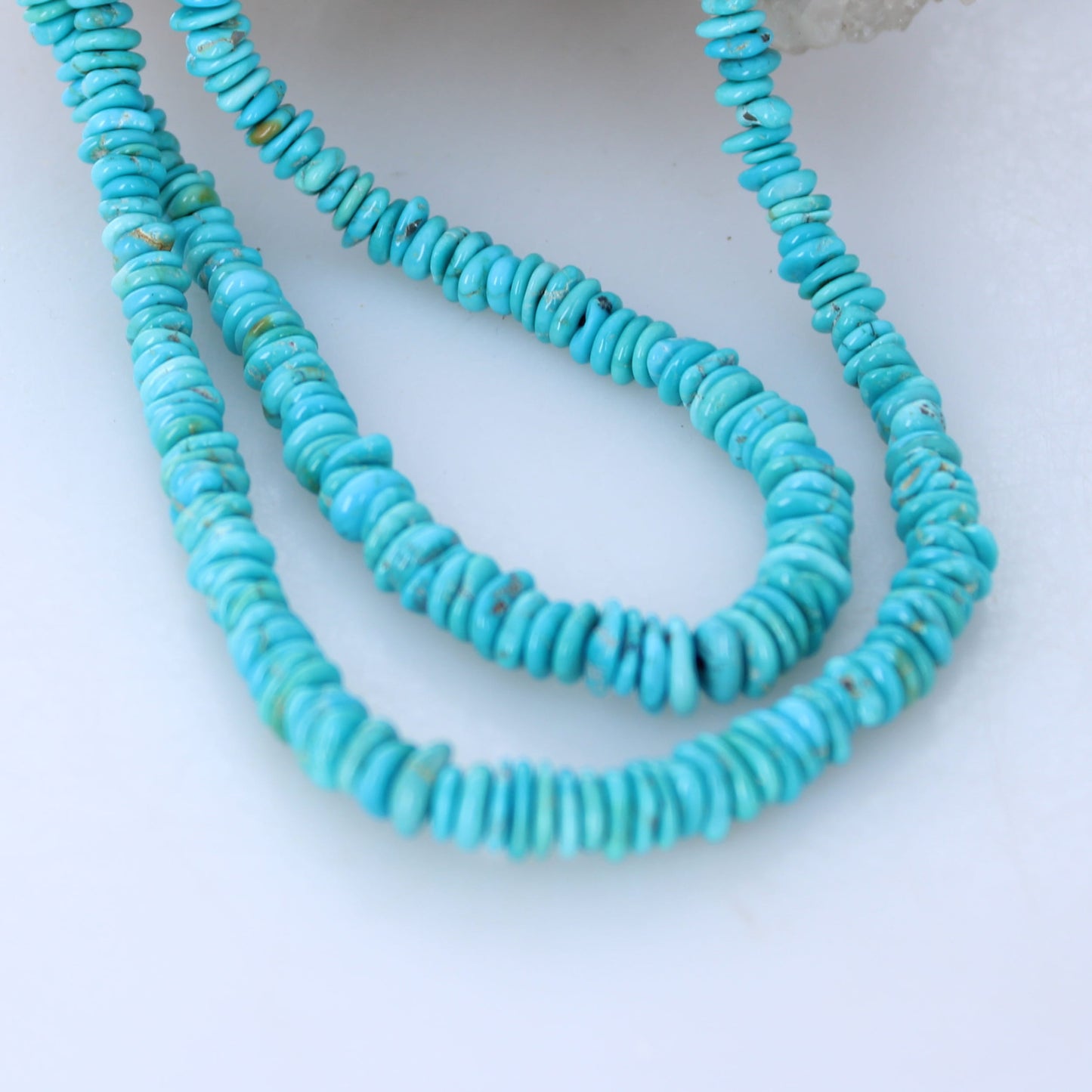 AAA Deep Blue Matrix Lone Mountain Turquoise Disc Beads 4-7mm