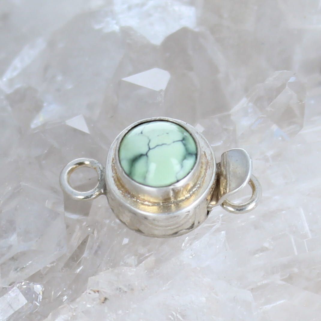 Mint Green Turquoise Clasp Sterling Round 8mm #2