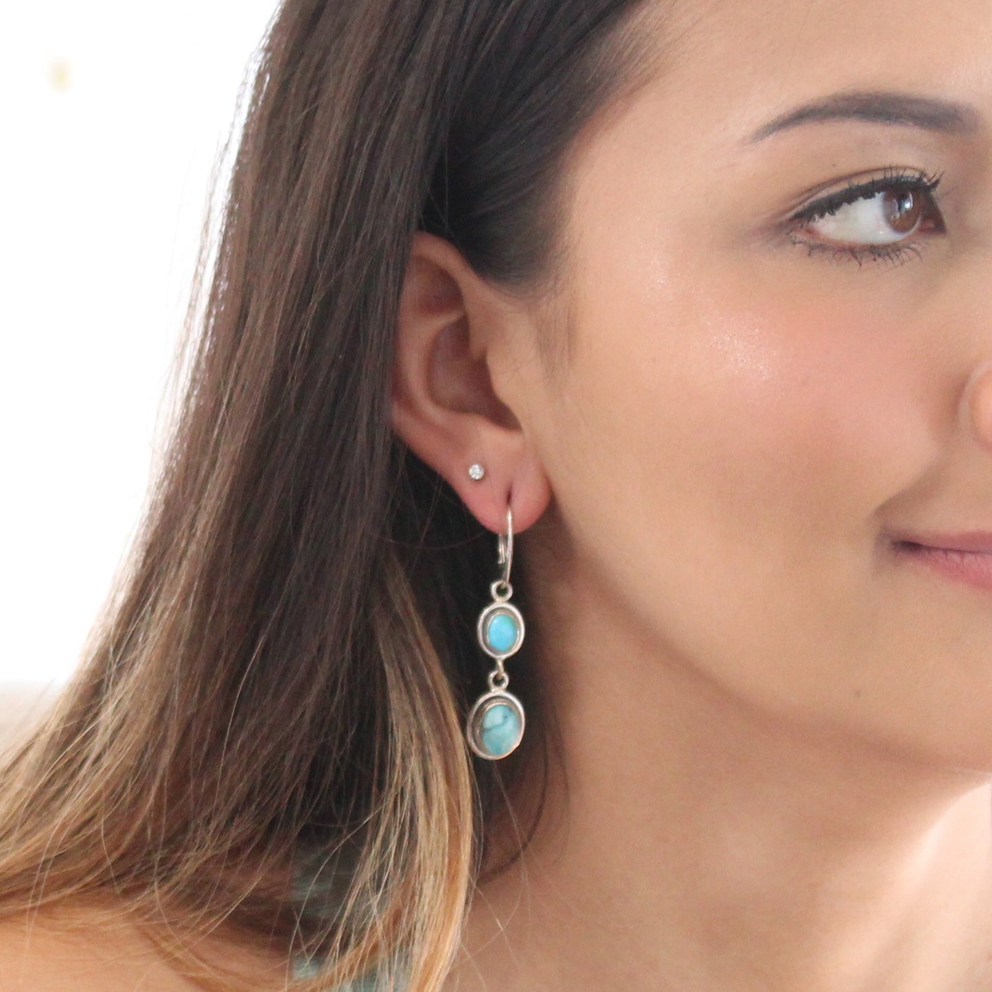 BLUE MOON Turquoise Earrings Robins Egg Blue Southwest -NewWorldGems