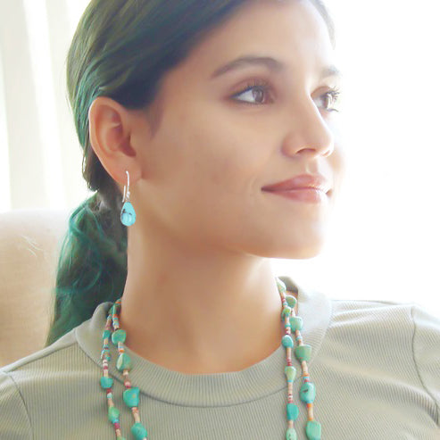 CAMPITOS TURQUOISE EARRINGS Free Form Sterling